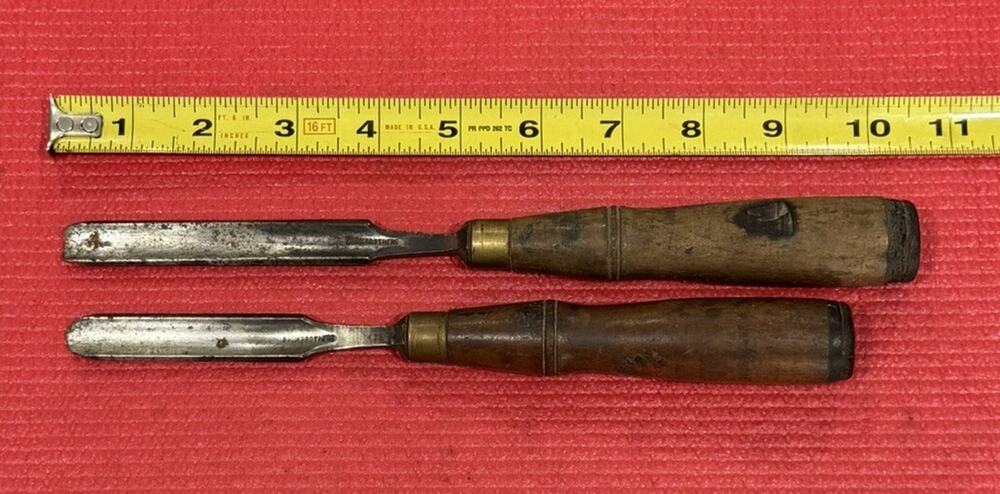 Vintage Antique Buck Bros. 2 Pieces Mortise chisel set Woodworking Old Tool RARE